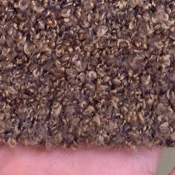 Anthropologie HWR Brown Boucle Knit Velvet Trim Button Cardi Blazer Sweater XS - Picture 10 of 16